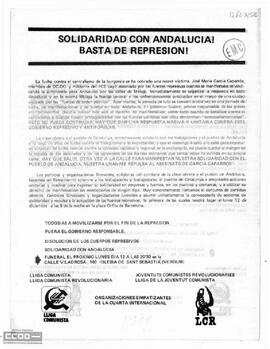 “¡Solidaridad con Andalucía! ¡Basta de represión!”. Llamamiento de la LCR y otras organizaciones a la solidaridad con el pueblo de Andalucía