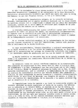 “En el 60 aniversario de la revolución bolchevique”.
