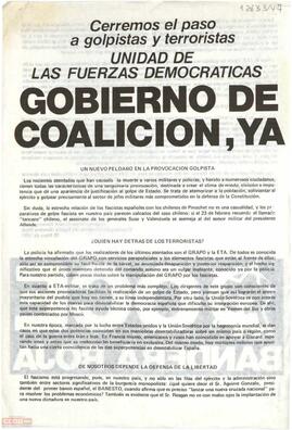 “Gobierno de coalición, ya...”. Declaración del Comité Ejecutivo de la OCE (BR)