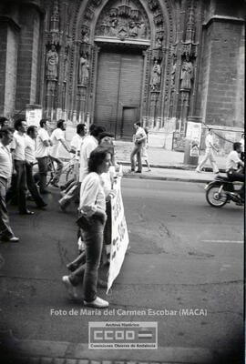 Manifestación en defensa de Nicaragua celebrada en junio de 1983