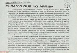 “Felipe González a la televisió: el canvi que no arriba”