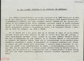 Llamamiento del Comité Provincial de Sevilla de la OCE (Bandera Roja) y de otras organizaciones a la solidaridad con el pueblo vasco