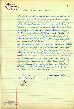 1956 (10 de agosto),  Acta de toma de posesión