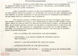 Comunicado de la OCE (Bandera Roja) y del Partido Obrero de Unificación Marxista sobre la subida de los precios en los microbuses en Alcalá de Guadaira.