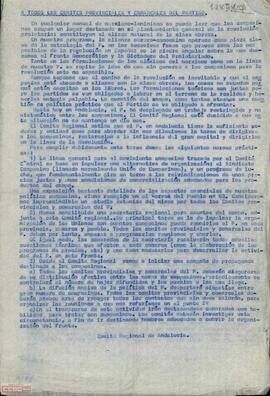 Comunicado del Comité Regional de Andalucía del [PTE] a todos los comités provinciales y comarcales sobre las tareas para impulsar el partido entre los campesinos.