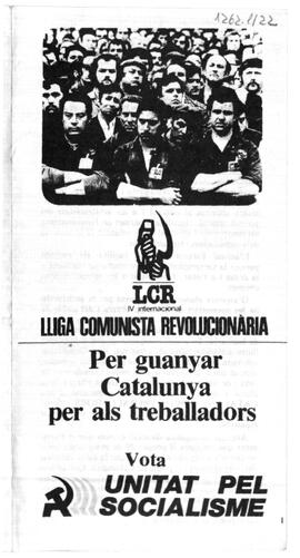 “Per guanyar Catalunya per als treballadors: vota Unitat pel Socialisme”