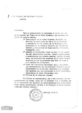 Orden del día de la reunión del Pleno.