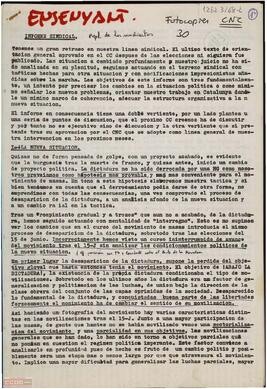 “Informe sindical”
