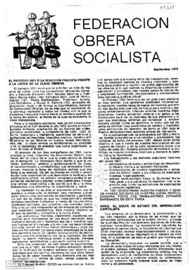 “El proceso 1001 o la reacción fascistas... ”. Federación Obrera Socialista.