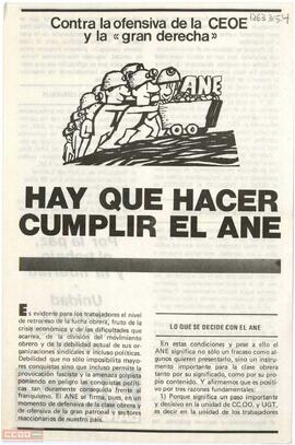 “Hay que hacer cumplir el ANE: contra la ofensiva de la CEOE y la gran derecha”