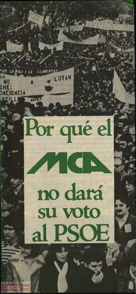 “Por qué el MCA no dará su voto al PSOE”