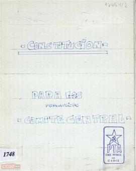 “Constitución: para los propagandistas”. Comité Provincial de Cádiz del PTA.