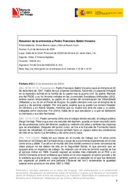 Entrevista a Pedro Francisco Baldó Vizcaíno