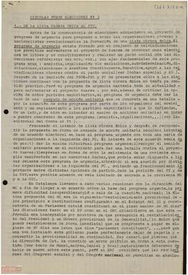 Circular nº 3 sobre las elecciones