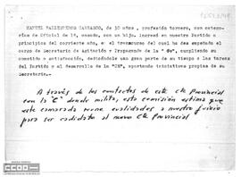 Informe sobre Manuel Ballesteros Carrasco, candidato seleccionado por la comisión.