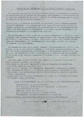“Comunicado del Partido Comunista de España (marxista-leninista)”. Comunicado del Comité Local de [Granada] del PCE (m-l)  sobre el movimiento estudiantil