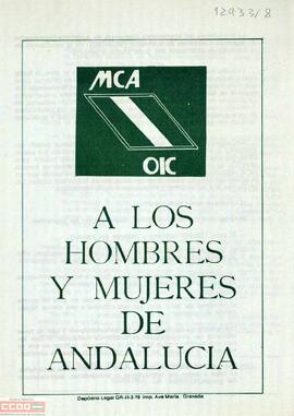 “A los hombres y mujeres de Andalucía: [vótanos]”