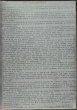 Circular del Comité del Metal sobre la situación del convenio del metal.