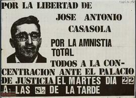 “Por la libertad de José Antonio Casasola...”. Hoja volandera de la OCE (Bandera Roja)
