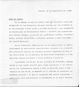 Nota de prensa