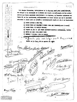 Comunicado de los trabajadores de la empresa Juan José Luque Hidalgo a la dirección de la misma sobre sus reivindicaciones.