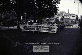 Manifestación en defensa de Nicaragua celebrada en junio de 1983
