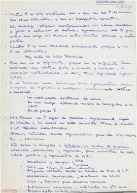 Esquema informe presentado al III Pleno Ampliado del Comité  Provincial de Cádiz del PTA  el 22 de enero de 1978. Manuscrito.