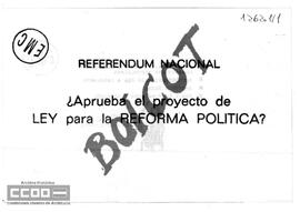 “Boicot al Referéndum Nacional”. Hoja volandera de la Lliga Comunista Revolucionària