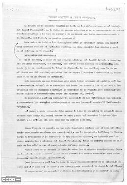 Informe político de [Manuel Góngora] al Pleno sobre la situación del Comité Provincial de Sevilla del PCOE.