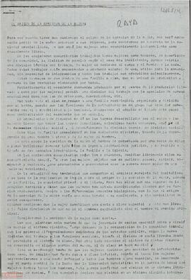 “El origen de la opresión de la mujer”. Estudio de la Comisión de la Mujer del Comité Provincial de Sevilla de la [OCE (Bandera Roja)]