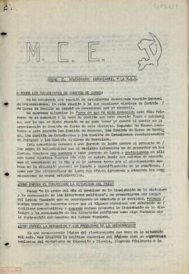 “Sobre el movimiento estudiantil y la R.G.U.”. Análisis del Comité de Universidad del Movimiento Comunista de España al comunicado de  la Reunión General de Universidades