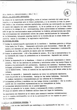 Programa de lucha de la LCR-ETA (VI) para una organización unitaria del movimiento estudiantil