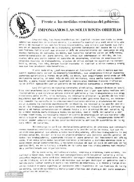 “Frente a las medidas económicas del gobierno: impongamos las soluciones obreras”. Militantes de la LCR en SEAT