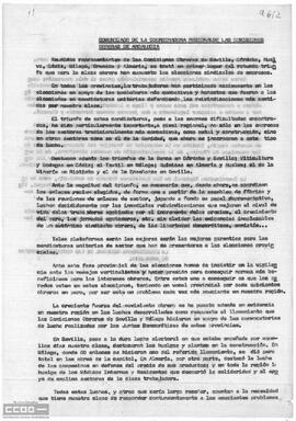 Comunicado de la Coordinadora Regional sobre el triunfo en la elecciones sindicales y la participación de la clase obrera en las movilizaciones.