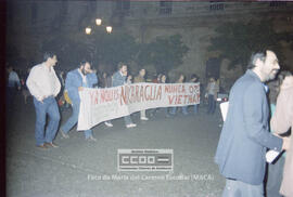 Manifestación en defensa de Nicaragua celebrada en noviembre de 1984