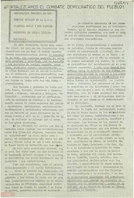 “Fortalezcamos el combate democrático del pueblo”. Declaración conjunta de los Comités Locales de la OCE (Bandera Roja) y del Partido Comunista de España (Internacional)