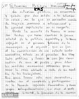 Informe sobre la situación política nacional por Juan José Domínguez.