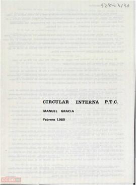 Circular interna de Manuel Gracia, Secretario General del PTC.