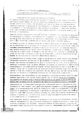 “¡Contra el continuismo juancarlista! ¡A la movilización general por la libertades y la democracia!”. Llamamiento de las Comisiones Obreras a todos los trabajadores, fuerzas políticas y organismos a la movilización general.