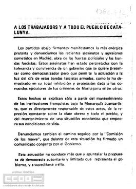 A los trabajadores y a todo el pueblo de Catalunya”. Llamamiento de la LCR y otras organizaciones a la huelga general