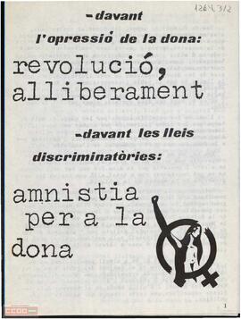 “Revolución alliberament. Amnistia per a la dona”. Organització Comunista d’Espanya (Bandera Roja)