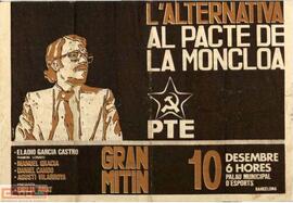 “L’alternativa al Pacte de la Moncloa: gran mitin 10 desembre”. Comité Nacional de Catalunya del PTE.