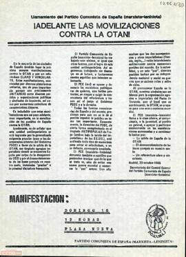 “¡Adelante las movilizaciones contra la OTAN!”. Llamamiento del Partido Comunista de España (marxista-leninista) a la participación en las manifestaciones convocadas