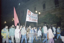 Manifestación en defensa de Nicaragua celebrada en noviembre de 1984