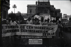 Manifestación en defensa de Nicaragua celebrada en junio de 1983