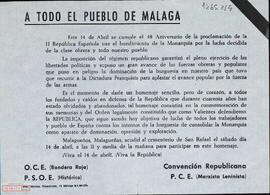 Llamamiento de la OCE (Bandera Roja) y de otras organizaciones a la participación en el homenaje a los fusilados y caídos en defensa de la República