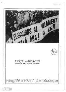 “Texto alternativo de la minoría del Comité Executiu”. II Congrès Nacional de Catalunya de la LCR