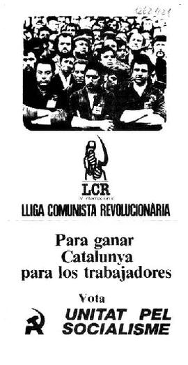 “Para ganar Catalunya para los trabajadores: vota Unitat pel Socialisme”