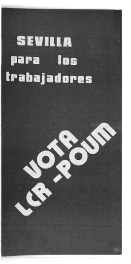 “Sevilla para los trabajadores. Vota LCR-POUM”. Programa de la LCR-POUM