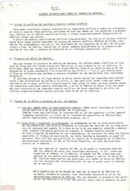 “Algunas orientaciones sobre el trabajo en empresas”